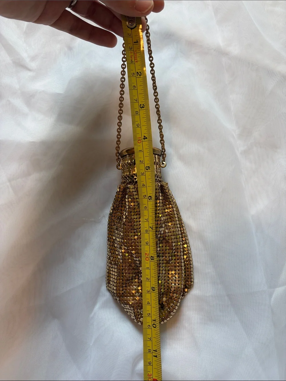 Whiting & Davis Vintage Gold Mesh Beggar Bag